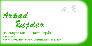 arpad rujder business card